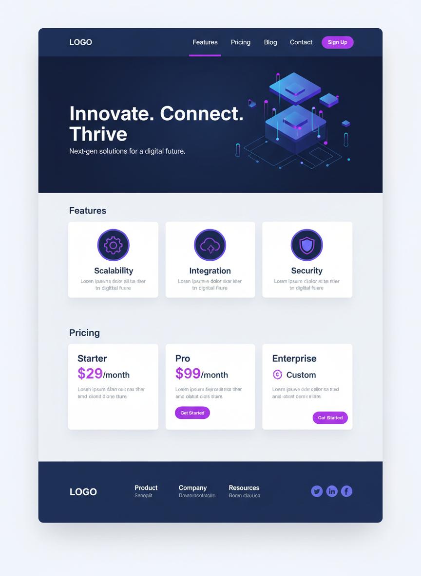 Tech Startup WordPress thema preview