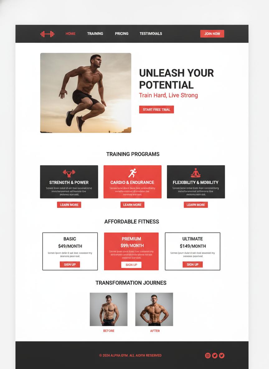 Fitness & Gym WordPress thema preview