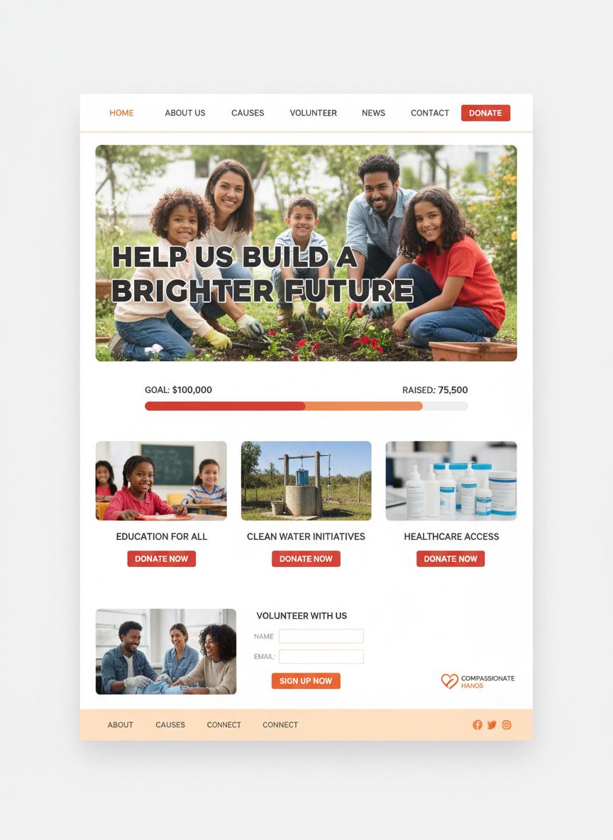 Non-Profit WordPress thema preview