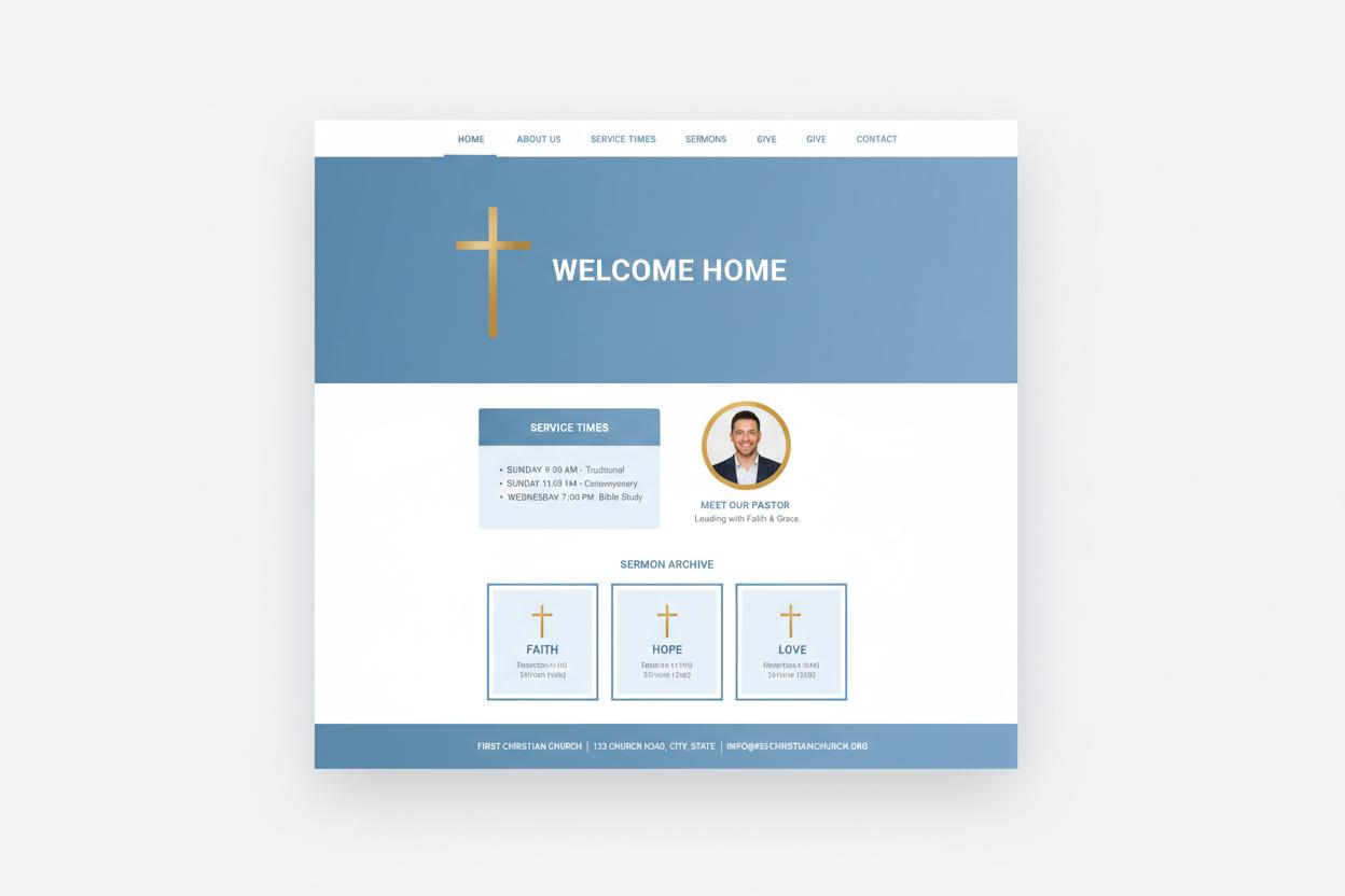 Kerk WordPress thema preview