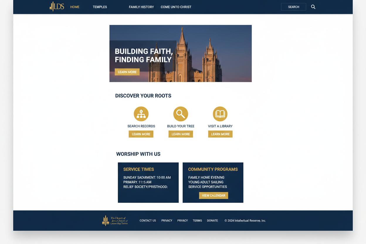 Mormon Kerk WordPress thema preview
