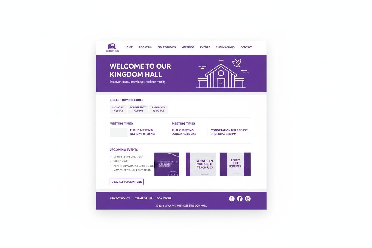 Jehova Getuige Tempel WordPress thema preview