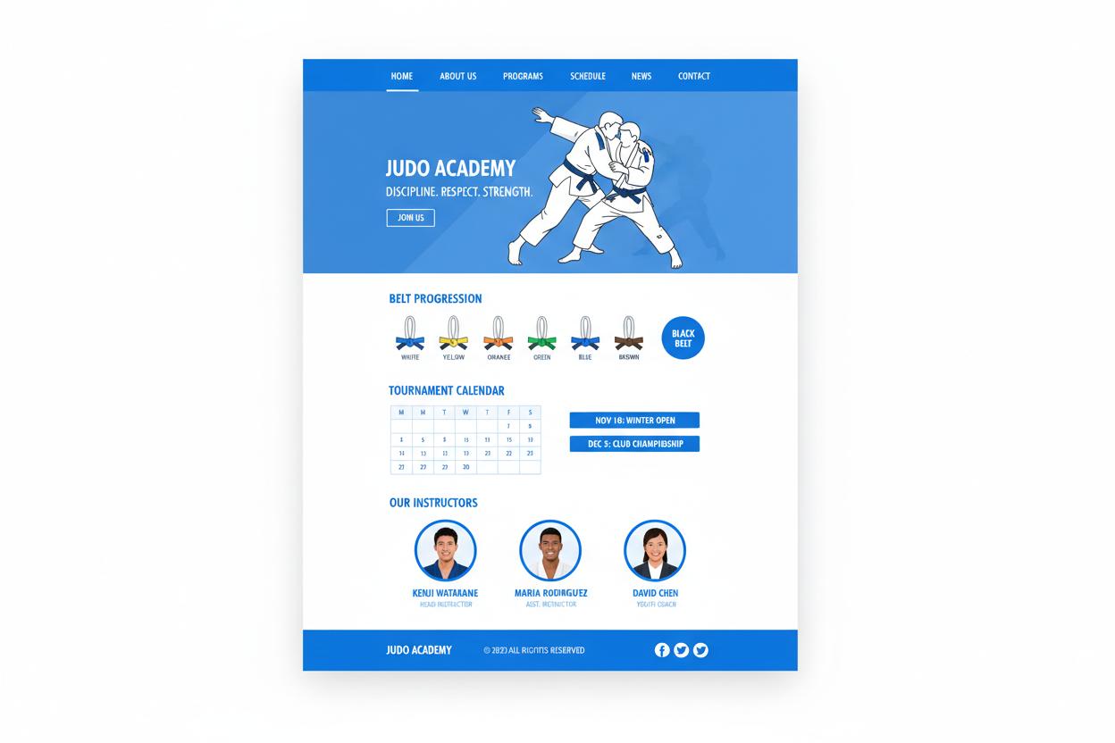 Judoschool WordPress thema preview