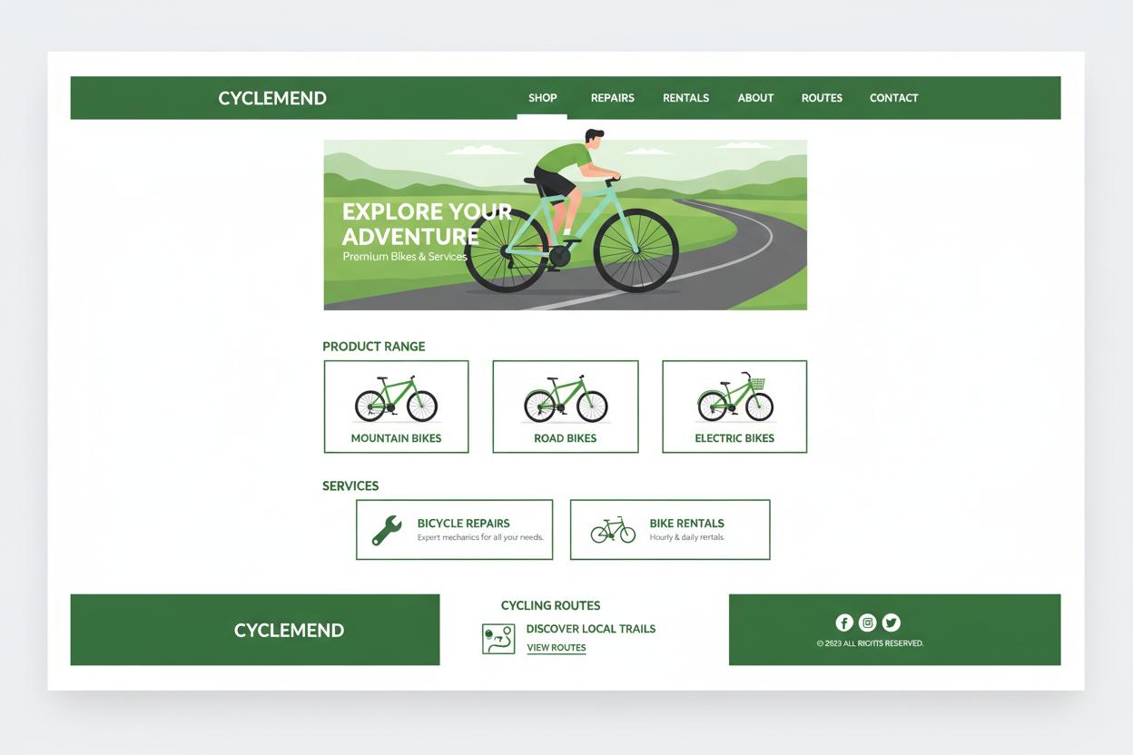 Fietsenwinkel WordPress thema preview