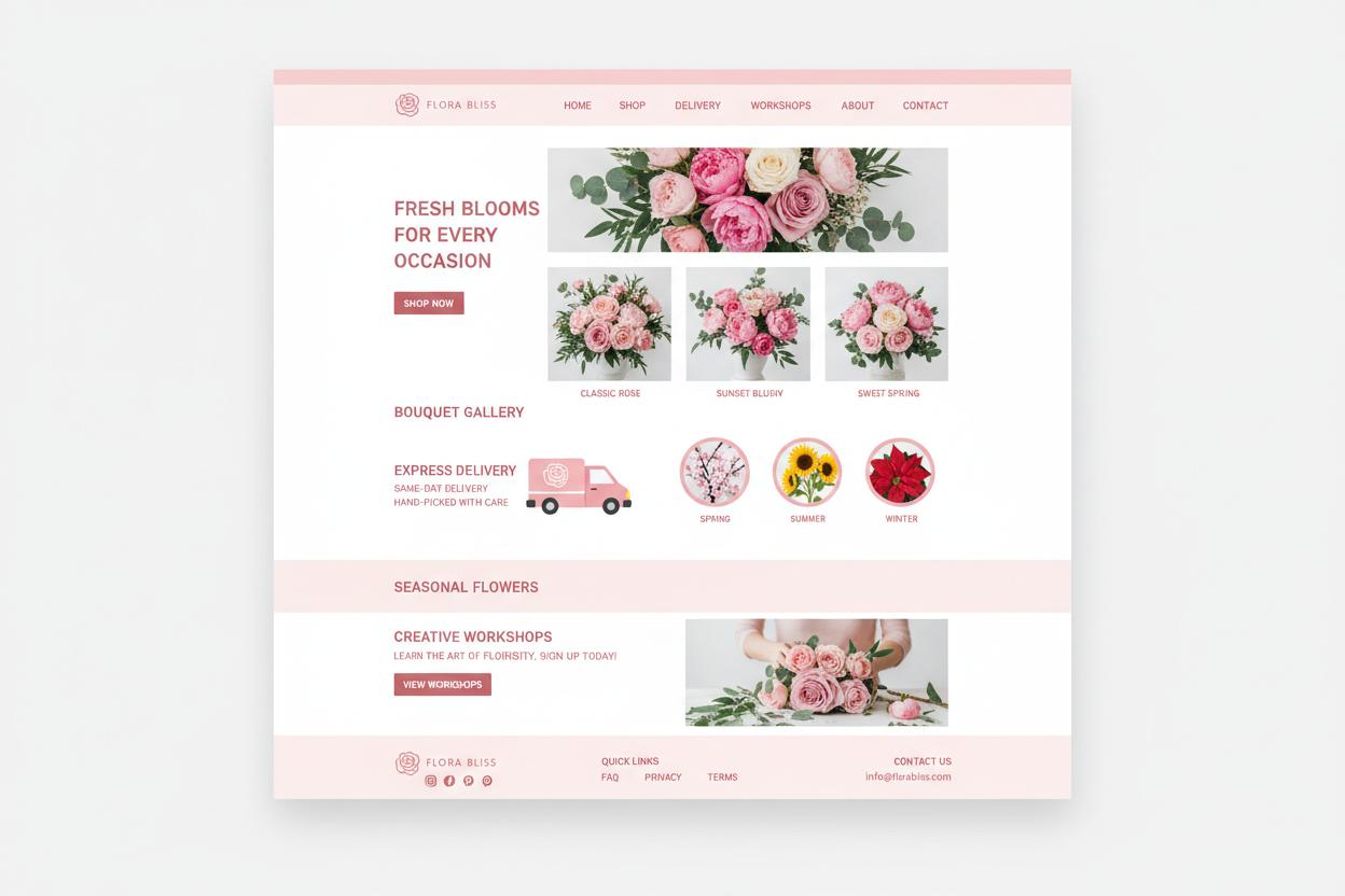 Bloemenwinkel WordPress thema preview