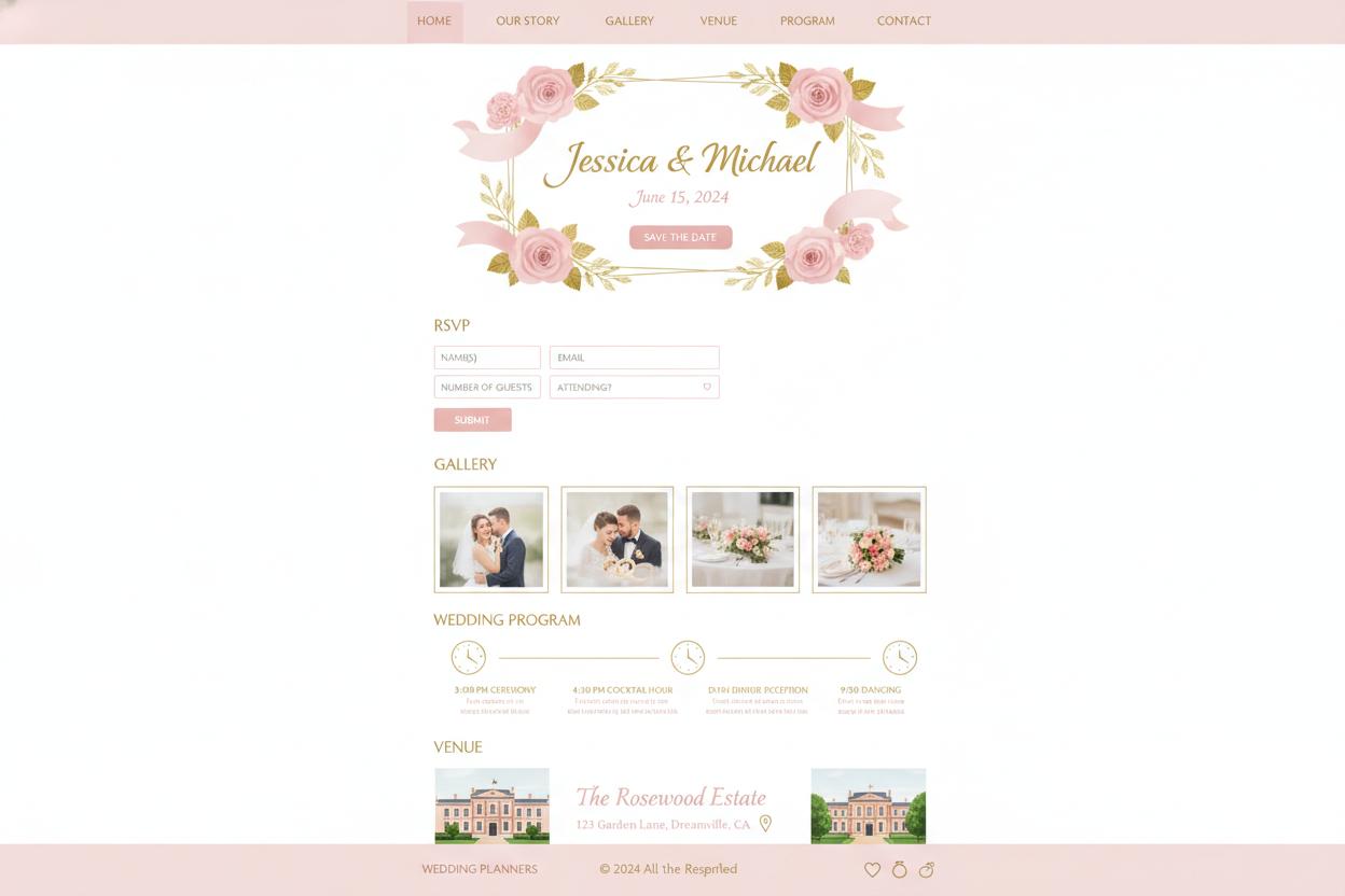 Bruiloft WordPress thema preview