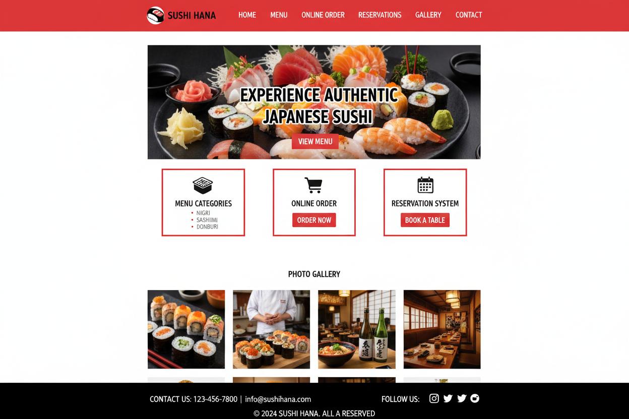 Sushi Restaurant WordPress thema preview