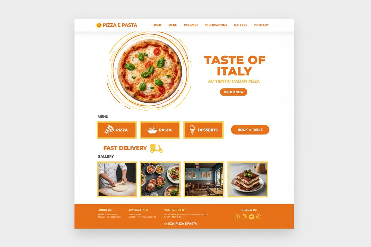Pizzeria WordPress thema preview